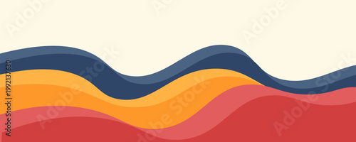 abstract colorful wave shapes banner background
