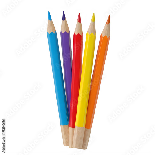 Colorful assortment of sharpened pencils standing upright in a bundle
