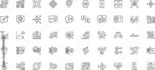 Financial Technology Human Resources and Laboratory Science Icons