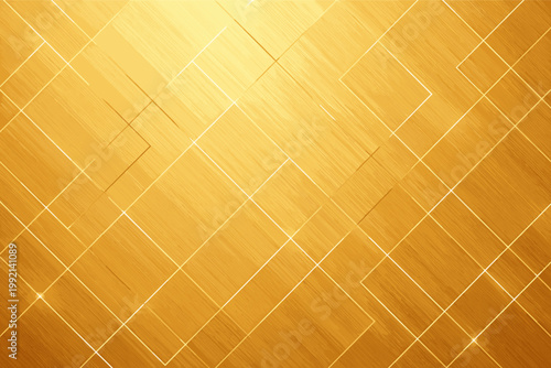 Abstract Golden Geometric Background with Luxury Metallic Texture, Elegant Diagonal Lines and Shiny Square Patterns, Premium Gold Gradient Design for Modern Corporate and Creative Projects.
