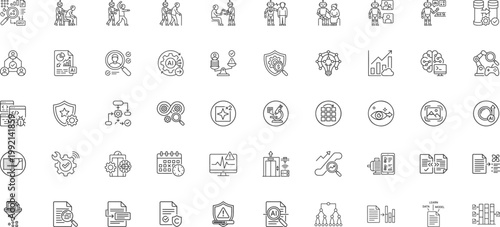 Healthcare Robotics and Ethical AI Software Management Icons