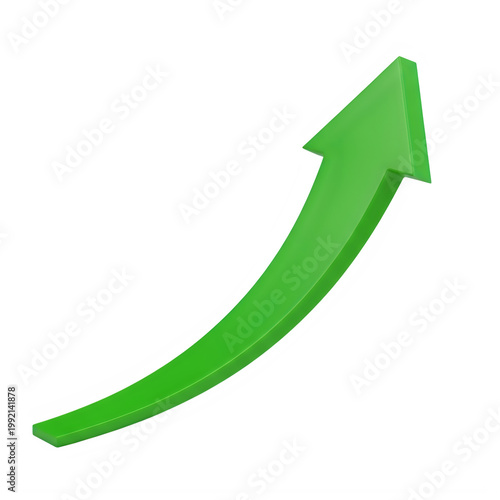 A green upward-pointing curved arrow indicating growth or progress.