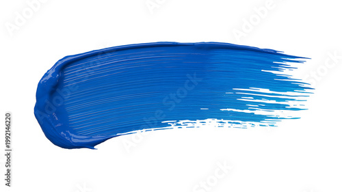 Blue paint brush stroke isolated on white background