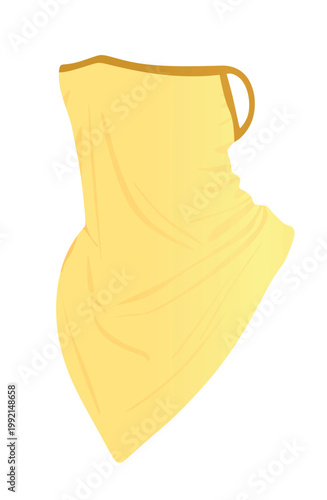 Yellow bandana scarf. vector illustration