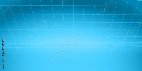 Bright blue neon wireframe grid floor glowing perspective creating retro futuristic sci fi digital landscape background