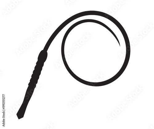 Billede på lærred Black silhouette of whip leather lash Victor Art