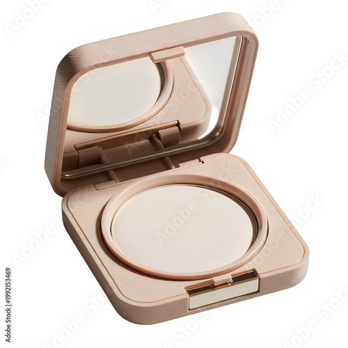 Elegant compact powder foundation with mirror and brush included