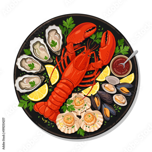 Seafood Platter with Lobster and Oysters