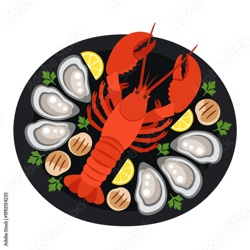 Seafood Platter with Lobster and Oysters