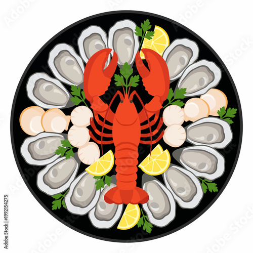 Seafood Platter with Lobster and Oysters