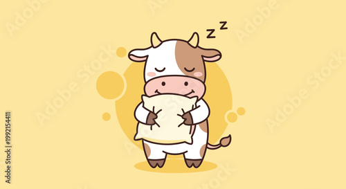 A cute cow sleeps peacefully wrapped in a blanket indoors.