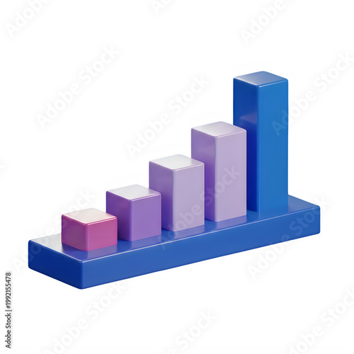 Ascending bar chart illustration with varying heights and pastel colors