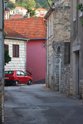 Traditional Mediterranean architecture in small town Blato, on island Korcula, Croatia.