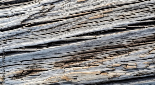 Weathered Wood Grain Texture Close-up