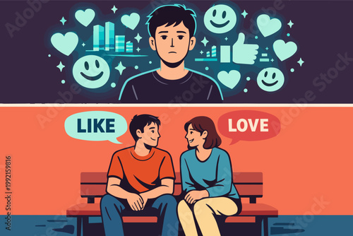 Social media validation versus real love and connection, a comparison of digital interaction and genuine relationships