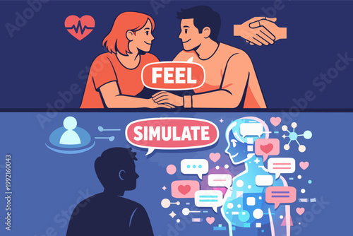Human feelings and ai simulation of emotional connections, exploring empathy, love, and digital relationships