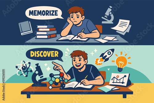 Comparing learning methods: rote memorization versus active scientific discovery and creative exploration