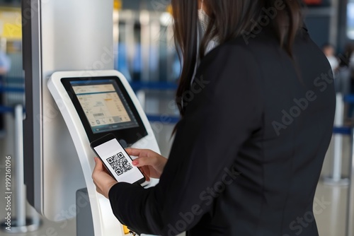 Using mobile QR for boarding pass entry at airport