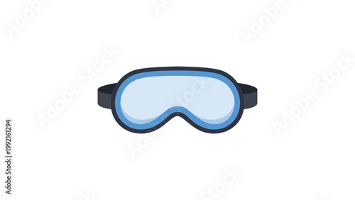 Cuadro en lienzo Modern flat vector icon of a blue sleep eye mask or protective goggles isolated on a white background