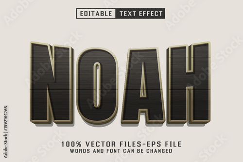 Noah Wooden Text - Editable Text Effect