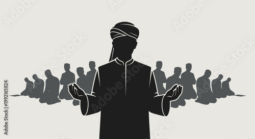 Man in turban talking to people.