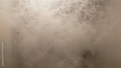 Warm Steam and Foggy Condensation on Glass Pane