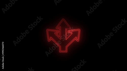 Glowing Neon Award Badge Icon Animation, Red Neon Seal Emblem, Quality Certification Symbol, Futuristic Cyberpunk Style Motion Graphic, Loopable Video for UI, Branding, Promotion and Digital Design