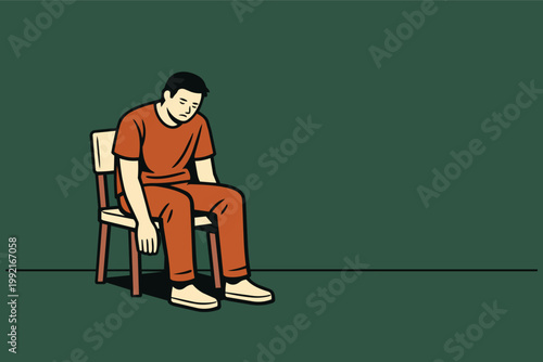 Man experiencing sadness, mental health struggles, feeling alone and exhausted with depression or anxiety