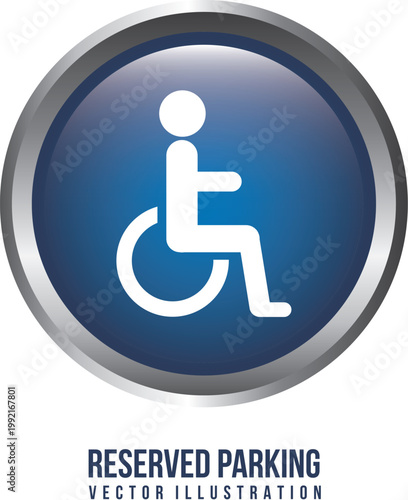 Simple wheelchair user graphic for medical and transport signage vector