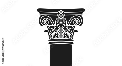 Decorative Capital Column Top Architecture.