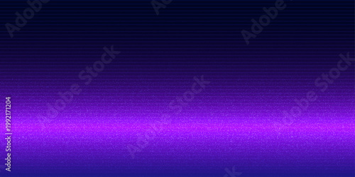 Abstract dark blue horizontal background with a purple tint in the form of glowing particles and empty space for text.