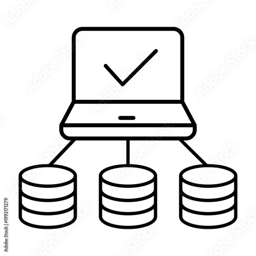 Laptop icon vector. System administrator illustration sign. pc symbol. Devops logo.  