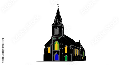 Colorful Church Building Architecture Design.