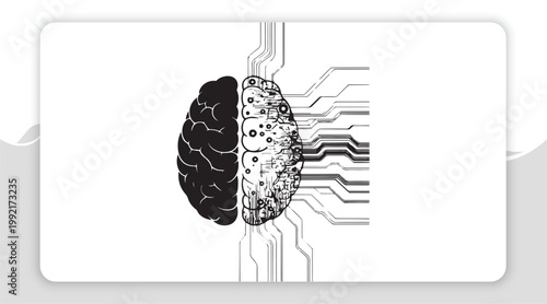 Innovative AI Brain Concept Merging Biology and Technology for Future Growth