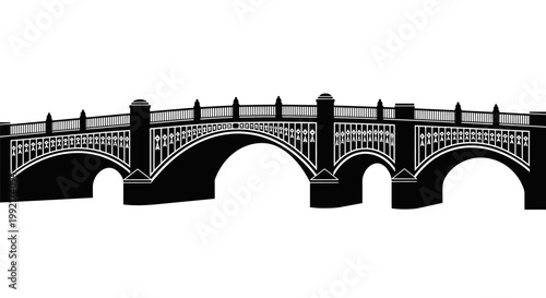 Detailed view of old bridge structure.