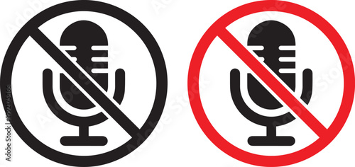 no recording, do not record, microphone prohibition signs