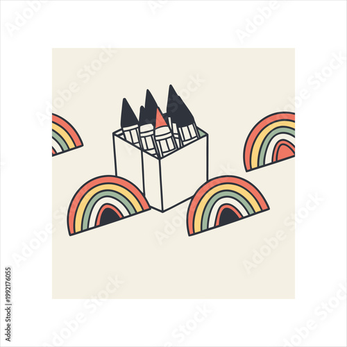 
A wooden box with a lot of colored pencils in it