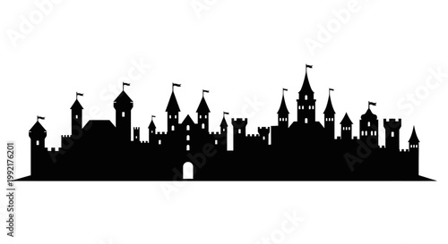 Black silhouette of a castle.