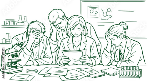 Scientists Review Lab Results Together