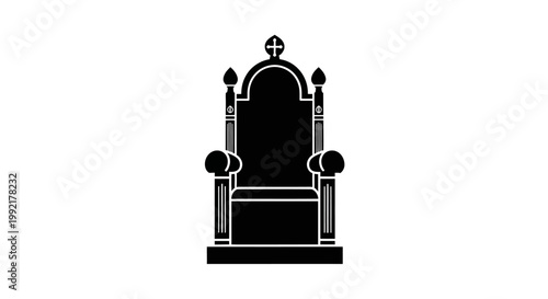 Large ornate throne chair furniture piece.