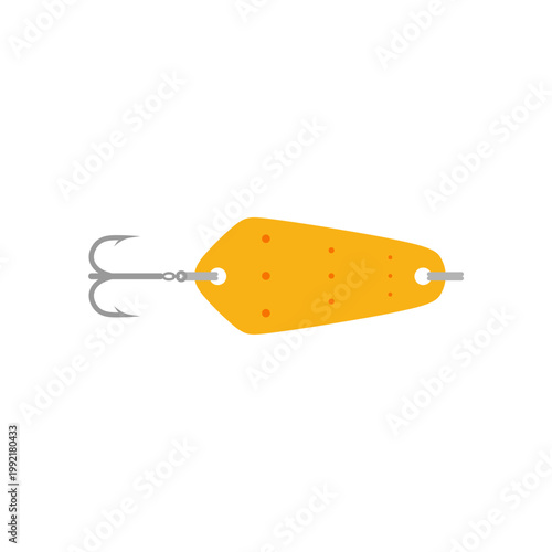 Spoon Fishing lures flat design vector illustration. designed to attract fish through reflection and movement.