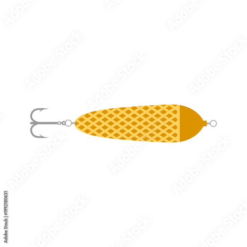 Spoon Fishing lures flat design vector illustration. designed to attract fish through reflection and movement.