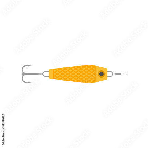 Spoon Fishing lures flat design vector illustration. designed to attract fish through reflection and movement.