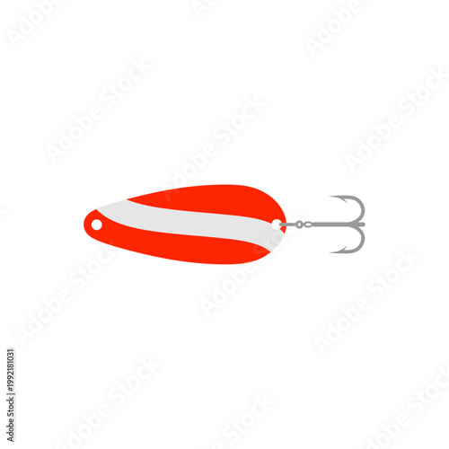 Spoon Fishing lures flat design vector illustration. designed to attract fish through reflection and movement.