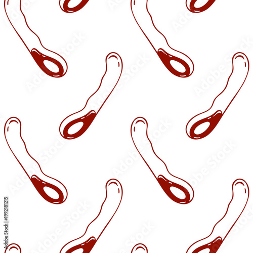 Red line pattern of embossed vibrator massager, adult toys for sex games, Minimalist repeat for sex shop packaging or brand identity
