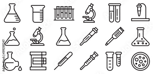 set of laboratory equipment set. Vector illustration eps 10