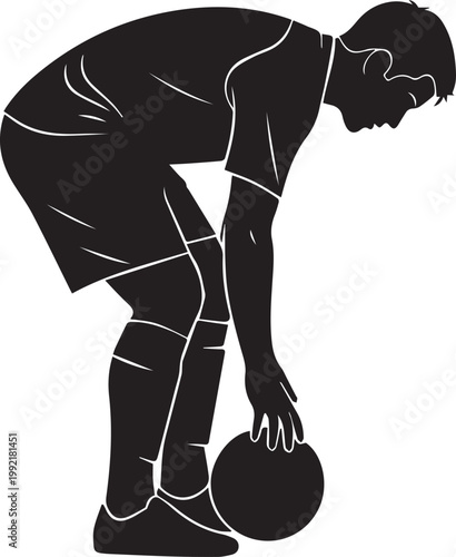 Silhouette of a woman in a turtleneck and beanie holding a coffee cup, conveying warmth and comfort on a cool day on transparent background.