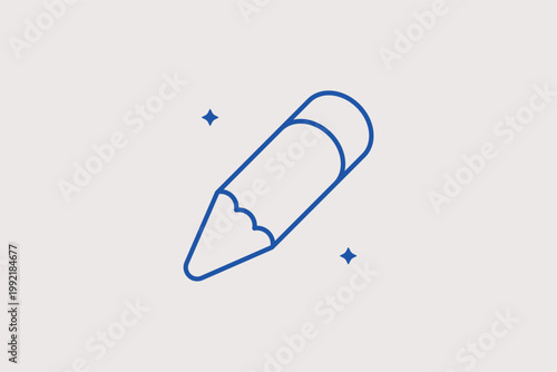 Thick pencil or crayon for drawing, sketching, and artistic expression. Creative Vector Illustration for digital art apps and children's educational content.