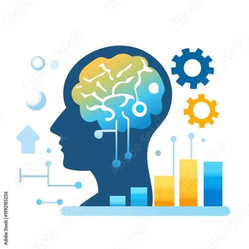 Al Brain Growth Icon -Artificial Intelligence Learning and Data Development