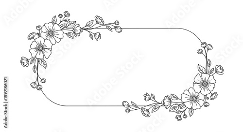 Black and white floral border design.